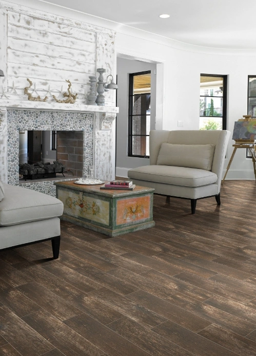 dark wood flooring in living area