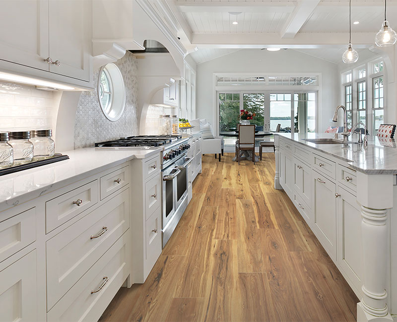 wood look laminate flooring in kitchen